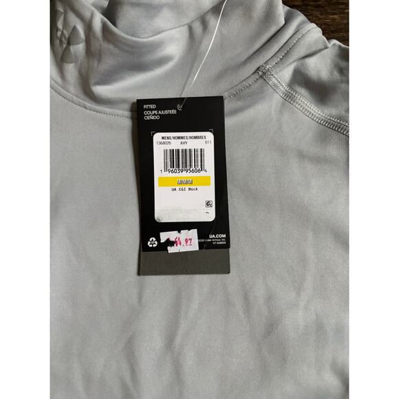 Under Armour Men’s UA Cold Gear Infrared Fitted Mock Turtleneck Gray Black NWT - Picture 6 of 8